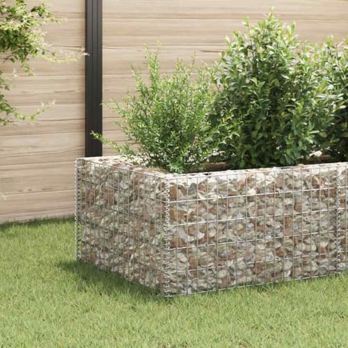 HaoChrymec Gabion Jardinière with Acier Galvanisé, Design Renforcé, Panier à Pierre, Parterre Surélevé en Gabion, Jardinière à Gabion, Jardin, 360 x 90 x 50 cm