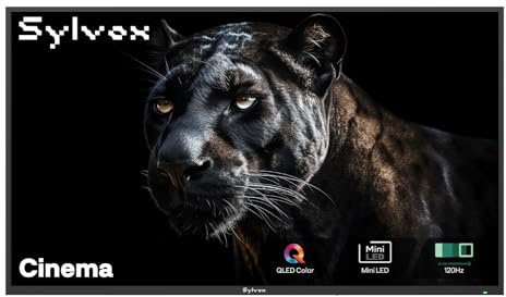 SYLVOX 75 Mini-LED QLED Outdoor TV, 2000Nits Full Sun, Weatherproof, 120Hz | 4K Anti-Glare Screen, IP55 Waterproof, Google TV, Dolby Vision & Atmos, 120Hz Refresh Rate, Dual 30W Speakers (Cinema Series)