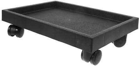 MERRYHAPY Base Piante Rettangolare in Vetro Temperato con Ruote Resistenti Supporto per Fioriere e Mobile per Vasi Dimensioni in ed Esterno