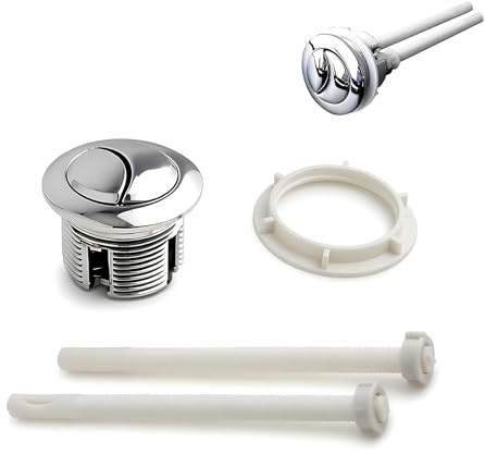 Toilet Push Button Flush Replacement, Universal Toilet Flush Button, Round Dual-Flush Button, Toilet Tank Parts, for 39mm-43mm Bore Diameter