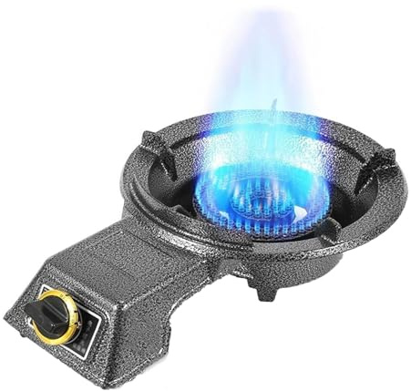 THEGA Cucina A Gas A 1 Fuoco, Cucina A Gas A Porta Singola da 7 KW, Padella per Fuoco A Gas da Tavolo, Fornello da Campeggio Portatile, con Protezione Anti-spegnimento(LPG)