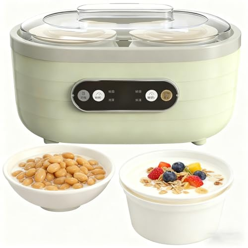 Yogurtera, kit automático para hacer yogur con pantalla LED y temporizador, mini máquina casera de vino de arroz, máquina de fermentación, para queso