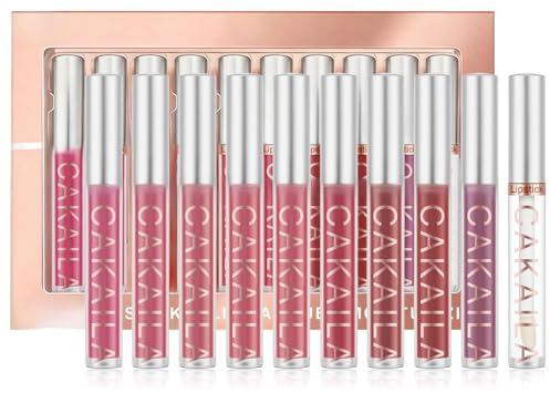 LOPHE Matt flytande läppstift, 10 st flytande läppstift, permanent läppstift och klar lyft, läppstift makeup kit för kvinnor alla hjärtans dag födelsedag 01 rosa ton