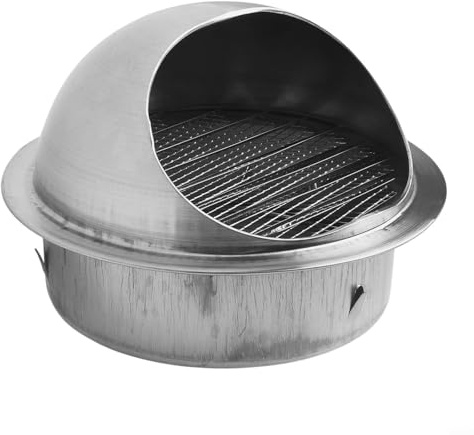 Yhenlovtt 1 rejilla de ventilación externa de acero inoxidable 304 de 150 mm con mosquitera para secadoras, ventiladores extractores de baño y campanas extractoras