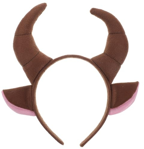 IMIKEYA Stierhörner Stirnband Kostüm Zubehör Braun Kuh Horn Haarband für Halloween Cosplay Tier Party Dekoration und Dress-up Haarschmuck