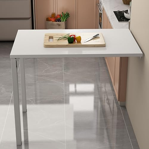 IVEJBZLWMN 75 cm Wandklapptisch, abklappbar, verstärkt und robust, multifunktionaler Hängetisch, platzsparende Lösung, Weiß