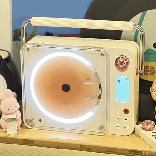 Portable CD Player with Bluetooth, AUX Output, and Built-in Speaker, Supports DVD and MP3, Battery Powered, Ideal for Home and Office Use