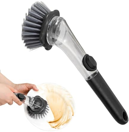 Cepillo Lavavajillas con Jabón | Limpiador Ergonómico Fregador con Mango - Cepillo Limpiaplatos - Lavar Ollas Sartenes Fregadero Cocina Hogar Residencias Electrodomésticos