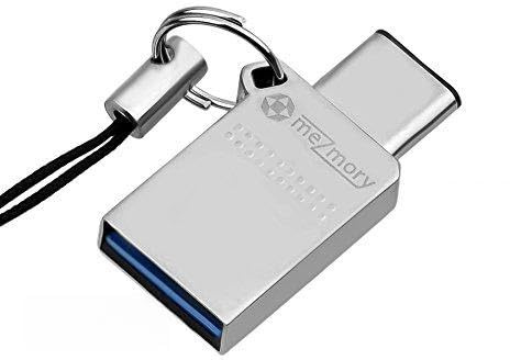 Mini USB C Stick Dual 32GB - 2 in 1 Funktion > USB 3.0 & Type C < Wasserdicht, Klein & Extrem Schnell - Aus Metall Ideal für Schlüssel-Anhänger - Flash Drive Speicherstick USB-C 32 GB