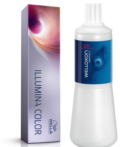 Wella Illumina Haarfarbe, 10/69 helles Violett und Aschblond (60 ml), Welloxon 9%, 30 Vol., 1000 ml, Doppelpack