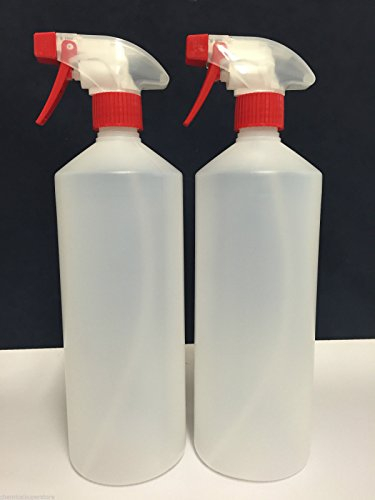 2 x Trigger Spray Bottles 1L, Valeting, Household Cleaning Chemical Resistant