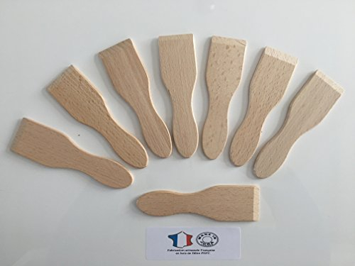 8 spatules à raclette en Bois de hêtre - Ecologique et Naturel - Artisanat Français 1 ER Choix : Lot de 8 spatules