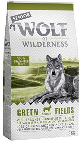 Wolf of Wilderness Green Fields Senior Dry Dog Food with Lamb & Chicken (12kg)