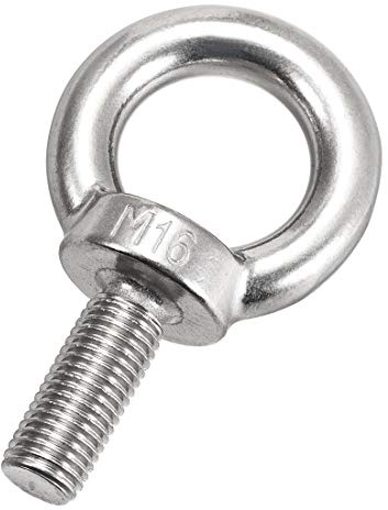 sourcing map 2Stk. Ringschraube M16 x 40mm Außengewinde 304 Edelstahl | Zum Aufhängen