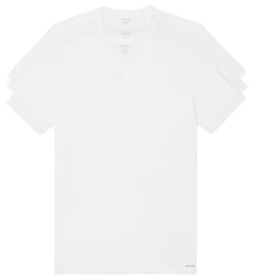 Calvin Klein Cotton Stretch Short Sleeve V-Neck 3-Pack White MD