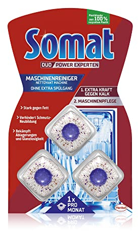 Somat Maschinenreiniger Tabs Anti-Kalk (3 WL), Spülmaschinenreiniger für monatlichen Gebrauch, Reinigungs-Tabs für die Spülmaschine, kein extra Spülgang