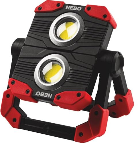 NEBO OMNI 2K Rechargeable Work Light | 2000 Lumens COB, 6 Light Modes, Rotating Magnetic Handles, Built-In Power Bank, Water Resistant, Portable Camping Lantern, Includes USB-C Charging Cable