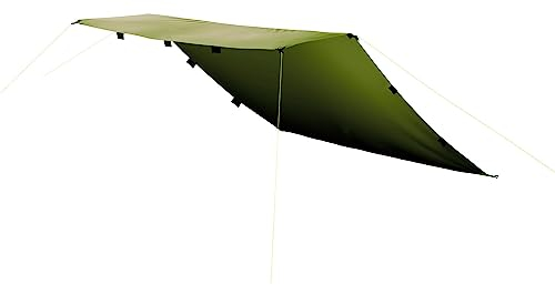 Tatonka Tarp 1 (425 x 445 cm) - Leicht, reißfest, wasserdicht - Mit getapten Nähten, Ösen, Abpsannschlaufen und verstärkten Eckpunkten - Schützt vor Sonne, Wind und Regen - oliv-grün