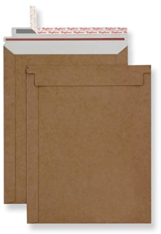 Bonfasvo Rigid Mailers 30 Pack 6.25 x 8.25 inches Brown Self Seal Stay Flat Bulk Cardboard Kraft No Bend Mailers Peel and Seal for Document Photos Pictures Papers Files CD