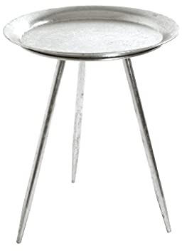 HAKU Beistelltisch rund Silber Metall runder Couchtisch klein - Maße: H 47 x Ø 38 cm Style: Modern