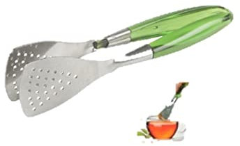 TEEBEUTELZANGE 16cm Grün Edelstahl Teezange Zuckerzange Teebeutel Zange
