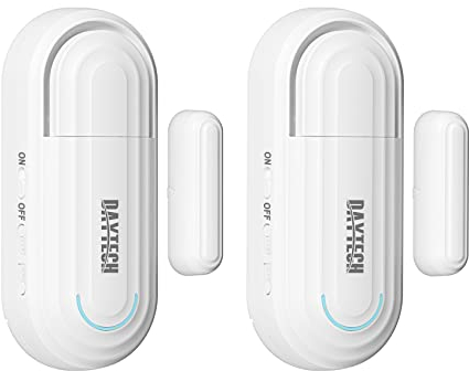 DAYTECH Volume Adjustable Door/Window Alarm Sensor - 4 Modes, 0-120dB, Ideal for Kids Safety/Patients, 2-Pack, NO Batteries