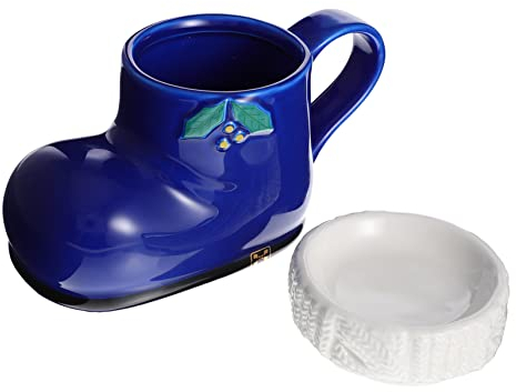 BESTonZON Weihnachts Tasse Keramik Kaffeetasse Boot Form Wasserbecher Mit Henkel Für Weihnachten Party Geschenk Für Freunde Familie