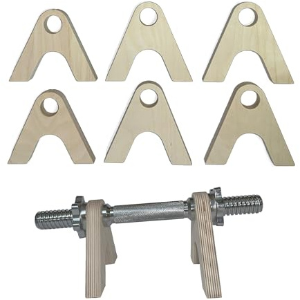 barUP - Liegestützgriffe aus Kurzhanteln - platzsparend, stabil, hoch (12,5cm !), aus Holz, ergonomisch, Push Up Bars - auch als Hantelständer, Hantelablage (barUP Ergo Set)