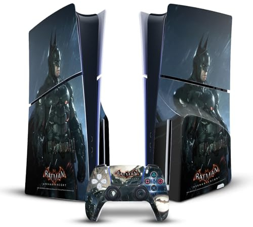 Head Case Designs Officially Licensed Batman Arkham Knight Batman Graphics Vinyl Sticker Gaming Skin Decal Cover Compatible With Sony PlayStation 5 PS5 Slim Disc Edition Console & DualSense Controller