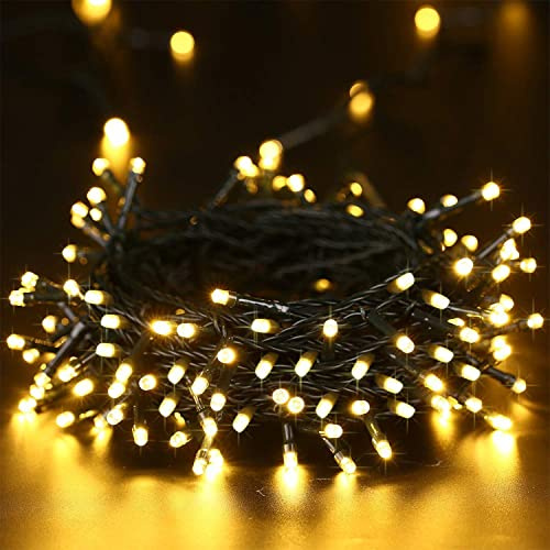 PhilzOps LED Weihnachten Lichterkette Innen, 10M 100 LED Weihnachtsbeleuchtung Outdoor Batterie Warmweiß 8 Modi Wasserdicht Außenlichterkette für Weihnachtsbaum Balkon Hochzeit Party Fenster Deko