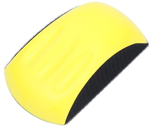 Hyuduo Woodworking Sanding Block, Ergonomic Foam Hand Sander with Comfortable Grip for Wood Sanding and Furniture Repair Yellow Black 6 Inch