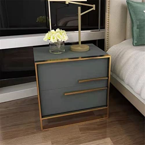 MALUNHH Table de Chevet Lumineuse avec Vernis de Cuisson, Meuble de Rangement pour Chambre à Coucher, hôtel Italien Wanghong, Table de Chevet
