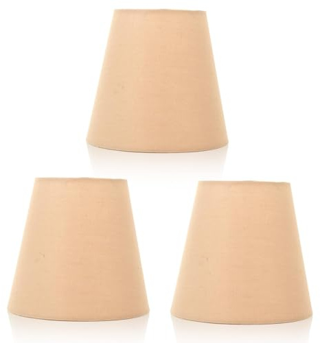 Lampenschirme 3er-Set, Lampenschirm Klein E14, Lampenschirms Aus Stoff,Lampenschirm Clip On für Hängelampe Tischlampe Stehlampe Ersatz Für Tischlampen Und Stehlampen(Khaki 9 * 13 * 14cm)