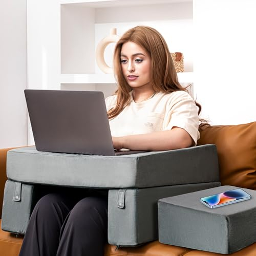 NOSTHEART Lesekissen für Bett und Sofa, Memory Schaum Rückenkissen für Gaming, Couch, Boden, Frei Einstellbar Bücherkissen Schoßkissen Schreibtischkissen