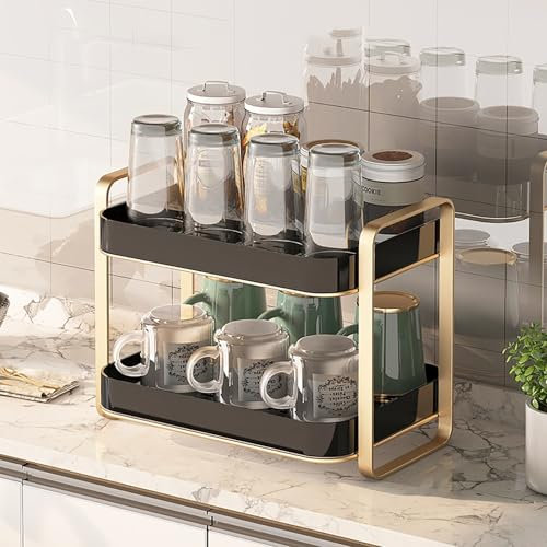 KAXLDHH Schreibtischregal, Schreibtisch-Organizer, Schreibtisch Aufsatzregal, Bücherregal Klein Mit Stahlhalterung, Standregal Tischregal Mit Großer Kapazität Für Büro, Wohnheim, Zuhause(Nero,28cm)