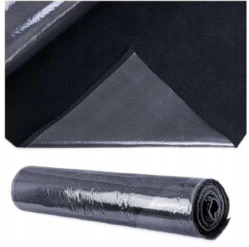 QLS Autoteppich 100 x 100 cm selbstklebend Meterware Schwarz | Dehnbares Polstermaterial für Türen, Dach und Kofferraum, starke Klebeschicht für passgenaue und einfache Verarbeitung