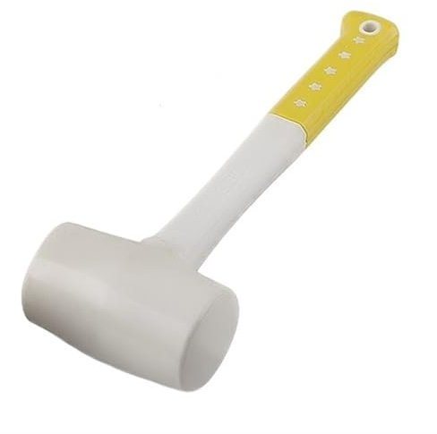 1Pcs Heavy Duty White Rubber Hammer Ceramic Tile Plastic Glue Installation Hammers 55mm 60mm 70mm Diameter with Non-Slip Handle Rubber Mallet(55mm Diameter)