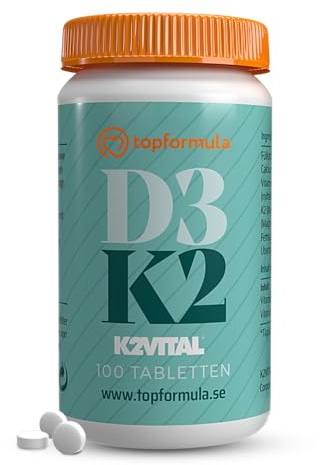 Vitamin D3 K2 hochdosiert – 100 Tabletten – Premium-Qualität mit K2VITAL® MK-7 (99,7% all-trans) + 4000 I.E. Vitamin D3 – vegetarisch, ohne Zusätze – hergestellt in Schweden, laborgeprüft