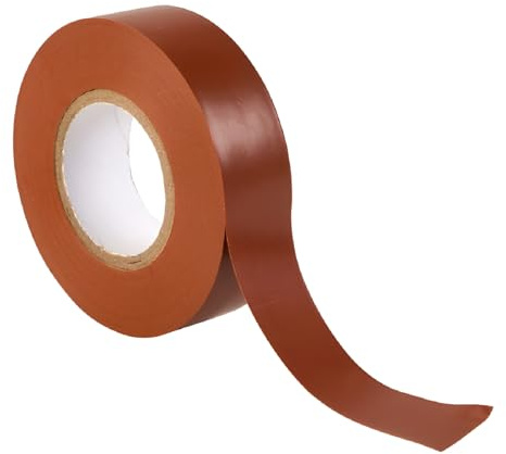 TERF® 1 Pack - Brown Electrical Tape 19mm (0.75 inch) X 20m (66 Feet) Strong Self Adhesive PVC Insulation Tape for Insulating Repairing Protecting Electrical Wires and Wide Use of Sealing Tape