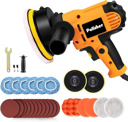Mini lucidatrice 700 W, set di 31 lucidatrici per auto, lucidatrici eccentriche 125 mm, smerigliatrice orbitale, 600-3700 giri/min, dettagli auto, barca, rimozione graffi