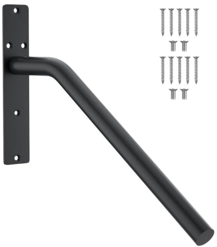 DUIMIMI Wandmontiertes Treppengeländer, Haltegriff aus legiertem Stahl für Außentreppen, Stützgeländer für Treppen mit 1-3 Stufen, ideal für Veranda, Garage, Garten (Schwarz)