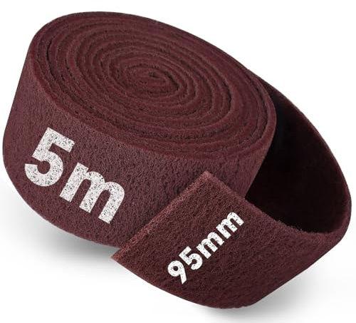 PMIQSA Esponja Abrasiva 5m x 95 mm, Grano 400 Rollo de hoja de lijado
