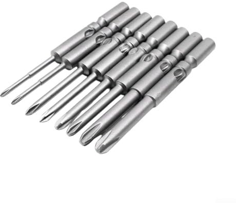 Embout de tournevis à tige ronde de 6 mm, design magnétique pour tournevis électriques et vis cruciformes (6 x 60 x 2,0 PH0)