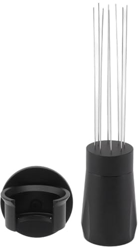 Coffee Distribution Tool Coffee Stirring Tamper Coffee Needle Stirrer Non Stick Black Aluminum Alloy Stainless Steel for Barista Home Coffee Making 84g