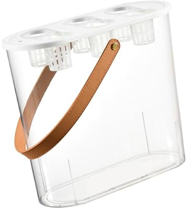PawwJoy Caja de cultivo hidropónico con 6 agujeros, sistema de contenedores para plantas de interior y peces, 11.5 x 4.6 x 11.1 pulgadas, color blanco
