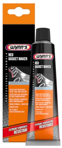 Wynn's Formador de Juntas Rojo – Silicona RTV Resistente a Altas Temperaturas – Ideal para Colectores de Admisión y Turbocompresores – Sellado Duradero y Seguro para Sensores – 80 ml