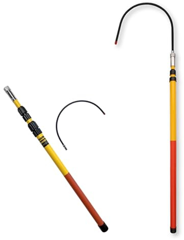 Telescoping Insulated Rescue Hook, Detachable 18in Hook, Body Pull Stick, Safety & Defense Tools for Emergency Care, Fire Rescue, Boat Safety(2m/78.7in/6.5ft)