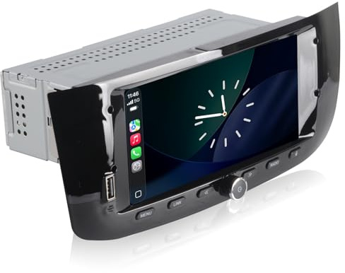 Autoradio Linux pour Fiat Punto(2010-2016) Linea(2012-2015) avec CarPlay sans Fil Android Auto, démarrage en 2 Secondes, Commandes par Boutons physiques, Son de qualité OEM, Installation Plug & Play