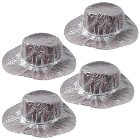 Sorcristy 4PCS Plastic Hat Waterproof Cover, Cowboy Hat Rain Cover | Polyethylene Hats Protectors for Dust Unisex Travel Cowboy Hats Storage, Suitable for working in rainy and snowy weather