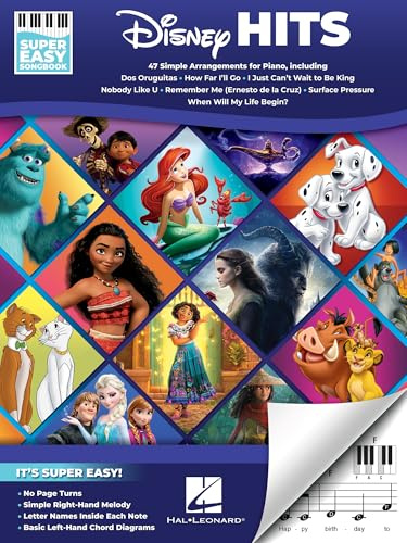 Disney Hits - Super Easy Songbook | Easy Piano Music Book for Beginners Kids and Adults | Simplified Disney Movie Songs with Melodies Lyrics and Chord ... 47 Simple Arrangements for Piano With Lyrics